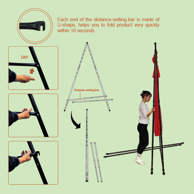 KT aerial yoga stand folded away